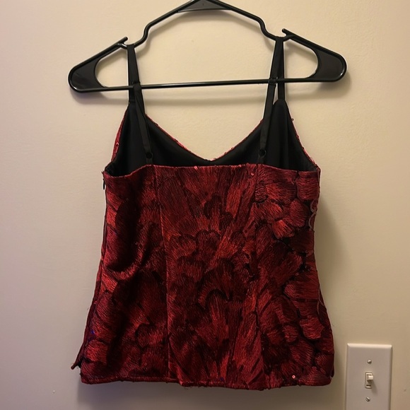 White House Black Market sequined embroidered v neck camisole size XSP - Picture 2 of 8